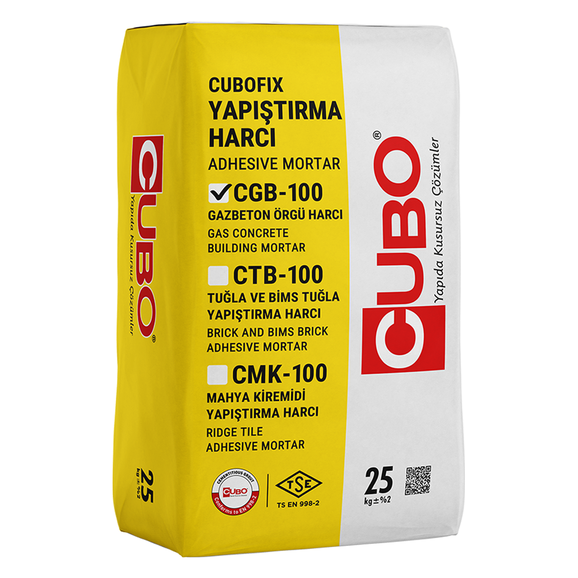 CUBOFİX CGB-100 GAZ BETON ÖRGÜ HARCI GRİ 25KG